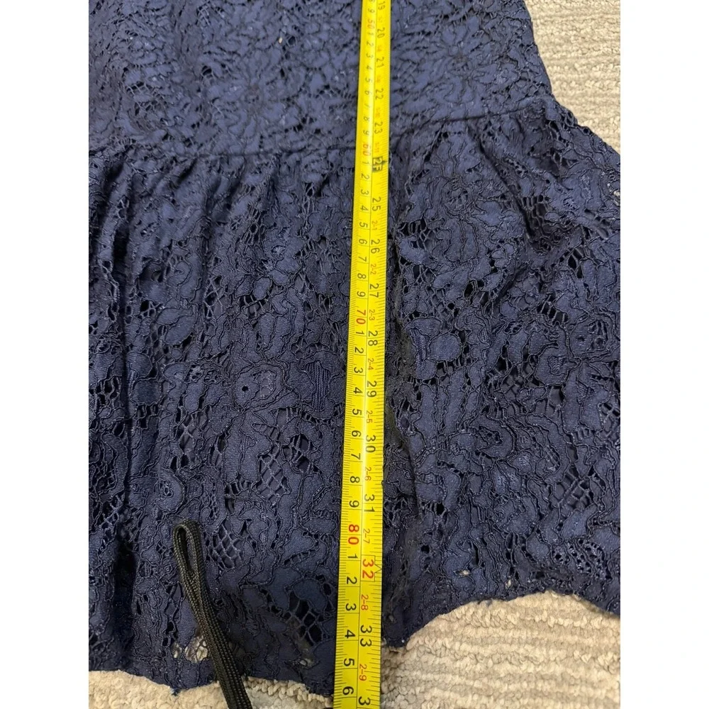 Polo Ralph Lauren Girls Size 16 Navy Blue Lace Ruffle Hem Dress Party Formal